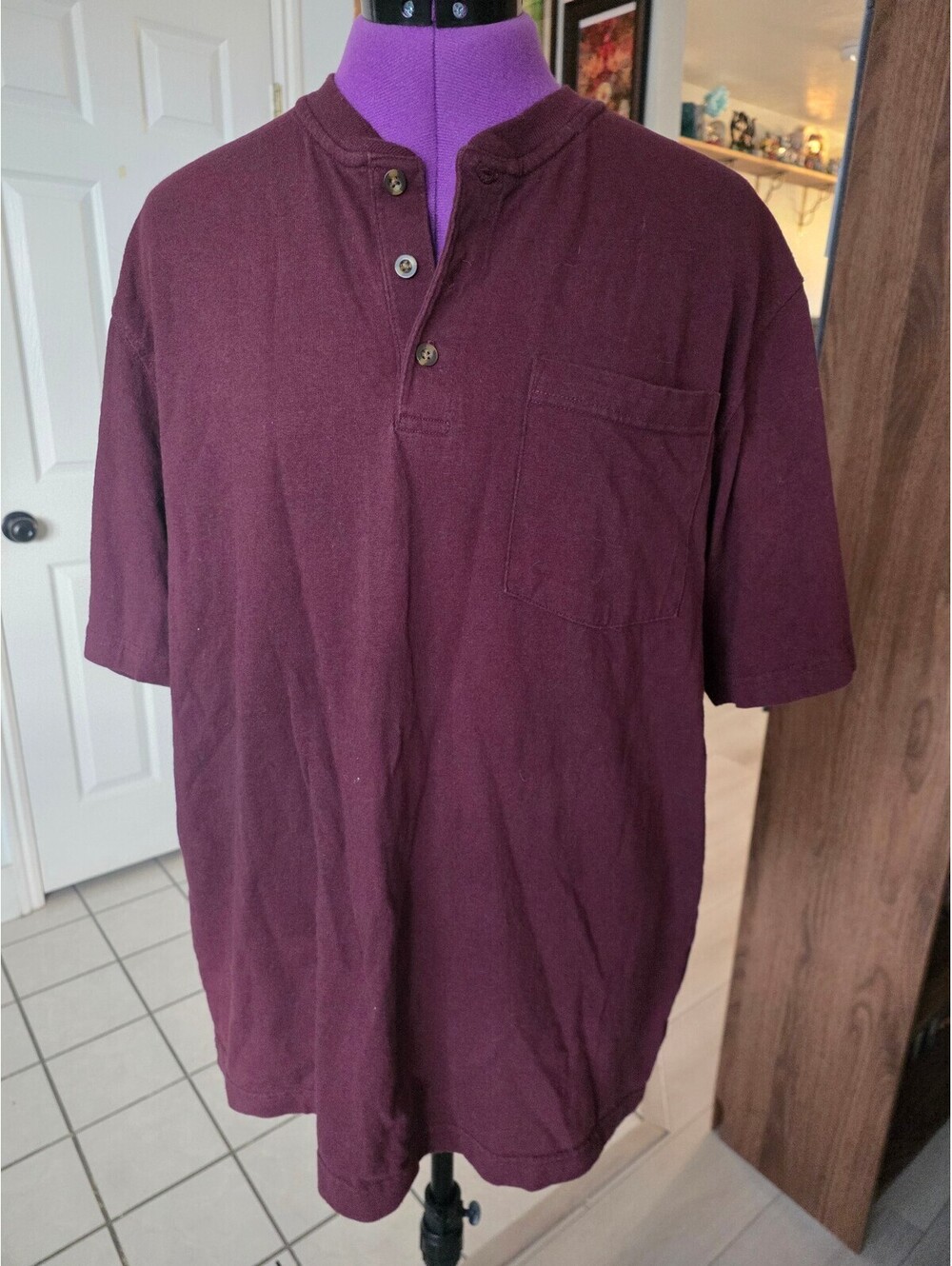 Mens Carhartt Size Medium quarter button Tshirt